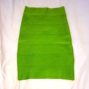 Bebe Bandage Bodycon Skirt Bright Lime Punch Green M
